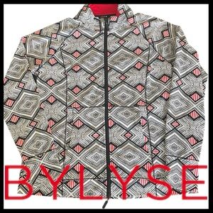 Bylyse White/Black/Red Geometric Lightweight Jacket (L)